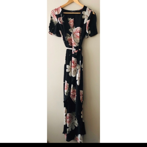 Dynamite flower wrap dress-high low w/ tie waist - Picture 4 of 4